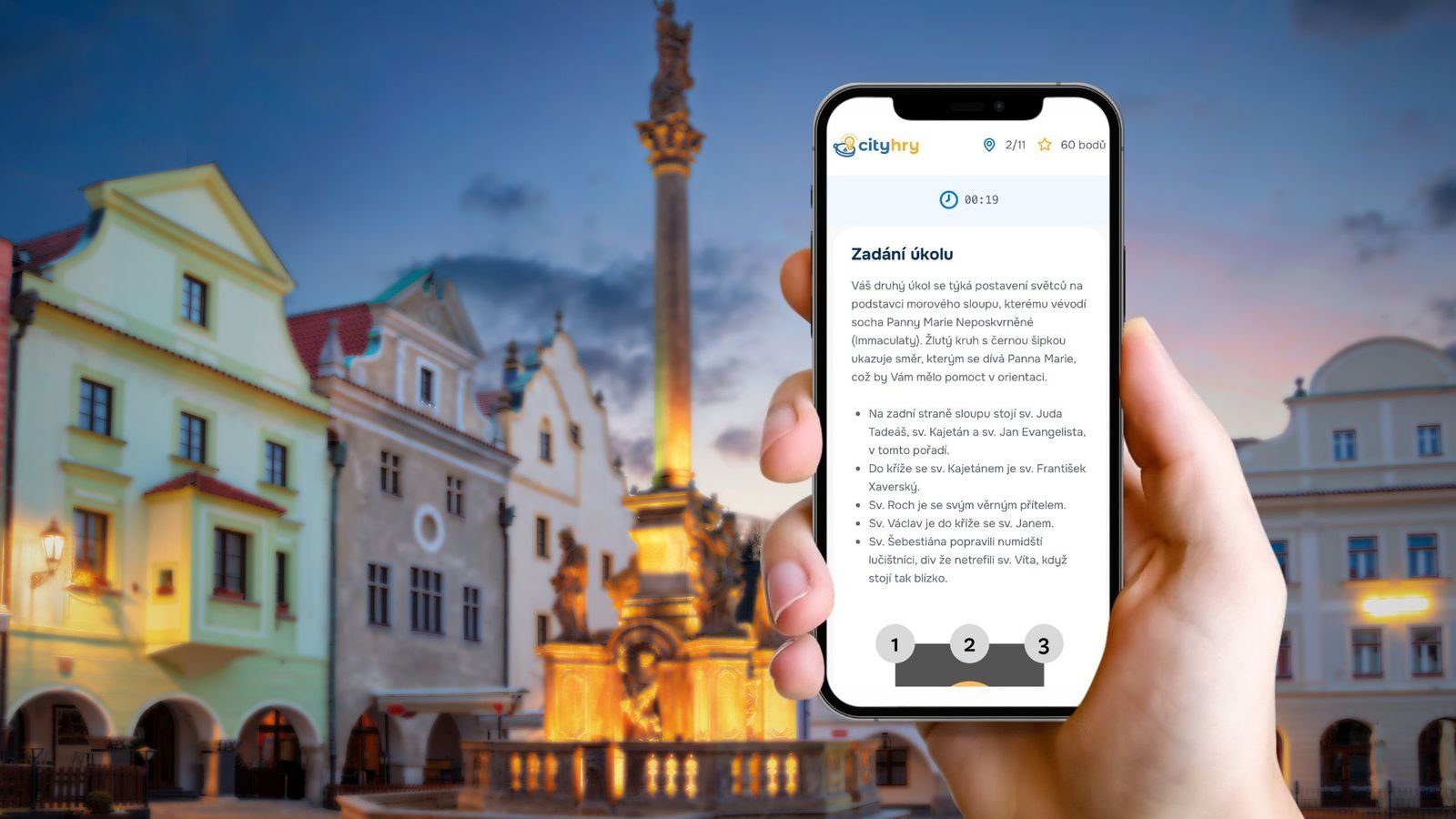 Náhledový obrázek - S telefonem v ruce se vydáte objevovat město. Cityhra vás zavede k jeho nejzajímavějším místům, představí vám jejich příběhy a připraví originální úkoly, které budete řešit přímo na trase.
